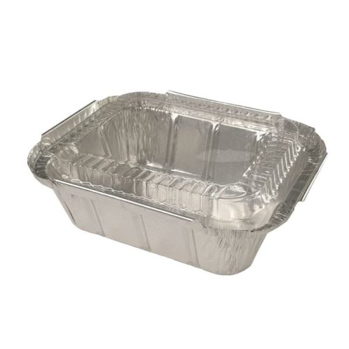 molde de aluminio desechable 250 g con tapa plástica